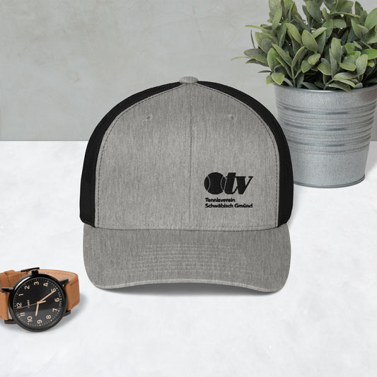 Trucker-Cap mit schwarzem TV-Logo | Stickerei